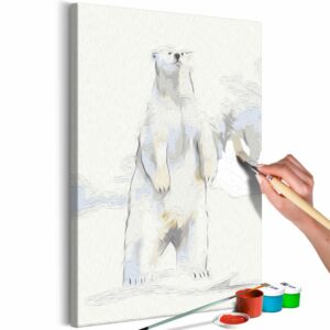 obraz malovanie podla cisiel zvedavy medved inquisitive bear