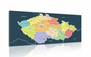 obraz mapa ceska s tmavym pozadim