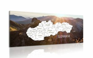 obraz mapa slovenska s malebnymi horami