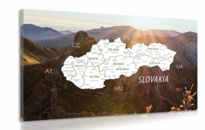 obraz mapa slovenska s pozadim hor