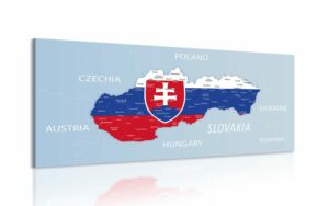 obraz mapa slovenska so statnym znakom a okolitymi statmi
