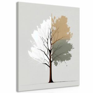 obraz minimalisticky viacfarebny strom