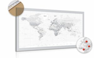 obraz na korku klasicka ciernobiela mapa so sedym okrajom