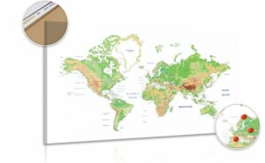 obraz na korku klasicka mapa sveta s bielym pozadim