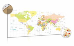 obraz na korku mapa na bielom pozadi