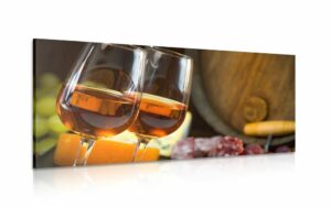 obraz ruzove vino v poharoch