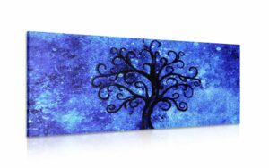 obraz strom zivota na modrom pozadi