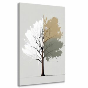 obraz trojfarebny minimalisticky strom