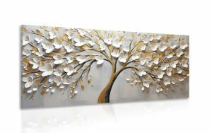 obraz zlaty strom s kvetmi