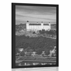 plagat pohlad na bratislavsky hrad v ciernobielom prevedeni