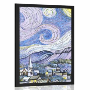 plagat reprodukcia hviezdna noc vincent van gogh