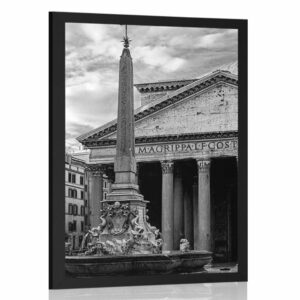 plagat rimska bazilika v ciernobielom prevedeni