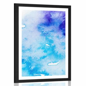 plagat s paspartou modro fialove abstraktne umenie