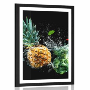 plagat s paspartou organicke ovocie a zelenina