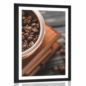 plagat s paspartou vintage mlyncek na kavu