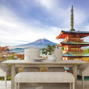 samolepiaca fototapeta vyhlad na chureito pagoda a horu fuji