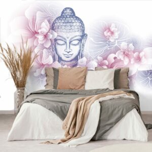 samolepiaca tapeta budha s kvetmi sakury