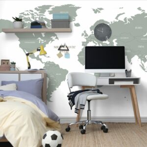 samolepiaca tapeta decentna mapa v zelenom prevedeni