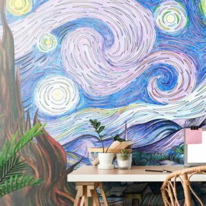 samolepiaca tapeta hviezdna noc vincent van gogh