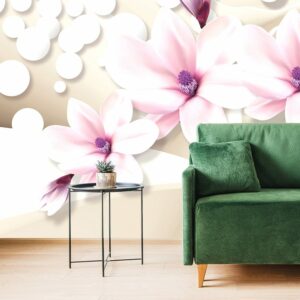 samolepiaca tapeta magnolia na abstraktnom pozadi