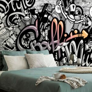 samolepiaca tapeta moderne graffiti umenie