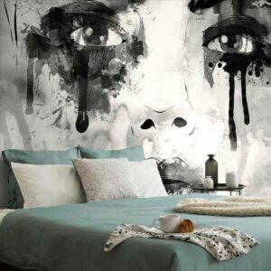 samolepiaca tapeta modna zena v ciernobielom prevedeni