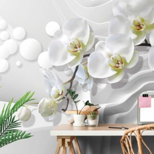 samolepiaca tapeta orchidea na abstraktnom pozadi