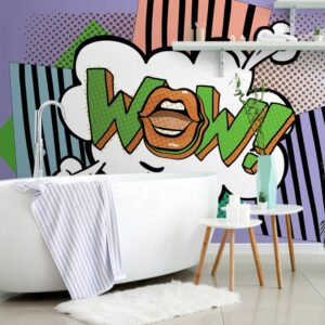 samolepiaca tapeta stylovy fialovy pop art wow
