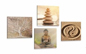 set obrazov feng shui v bezovych odtienoch