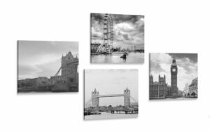set obrazov tajomny londyn v ciernobielom prevedeni