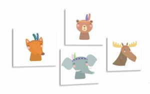 set obrazov zvieraci indiani