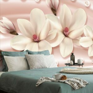 tapeta luxusna magnolia s perlami