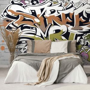 tapeta oranzovy street art napis so sprejmi